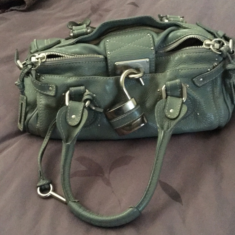 GRAY CHLOE ICONIC PADDINGTON BAG, EUC. VINTAGE